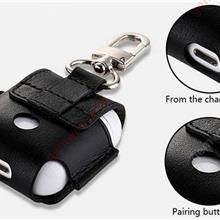 Leather Case Cover Protective Carry Bag Headphone Case For Apple Airpods Black Case LY