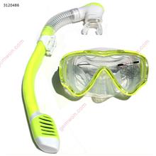 Outdoor Kids Full-dry Diving Mask,Attached Breathing Tube,Fluorescence Green Water sports equipment M2528+198