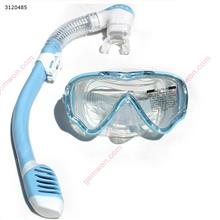 Outdoor Kids Full-dry Diving Mask,Attached Breathing Tube,Baby Blue Water sports equipment M2528+198