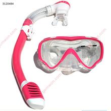 Outdoor Kids Full-dry Diving Mask,Attached Breathing Tube,Rose Red Water sports equipment M2528+198