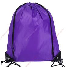 Outdoor Polyester Fabrics Drawstring Bag，Nylon Draw Cord Backpack Bag，Purple Outdoor backpack 666