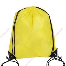 Outdoor Polyester Fabrics Drawstring Bag，Nylon Draw Cord Backpack Bag，Yellow Outdoor backpack 666