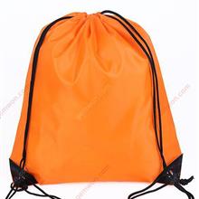 Outdoor Polyester Fabrics Drawstring Bag，Nylon Draw Cord Backpack Bag，Orange Outdoor backpack 666