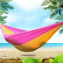 Outdoor Sports Camping Hammock,Double Parachute Yoga Cot Bed,Pink and Orange,250*140cm Camping & Hiking jls01