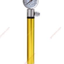 Outdoor Cycling Portable High Pressure Tyre Pump,Basketball Barometer Inflator,Yellow Cycling N/A