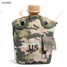 Outdoor Camping Portable Camouflage Kettle,Wilderness Survival Water Jug,Attached Mess Tin Camping & Hiking N/A