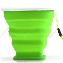 Outdoor Multi-fonction Folding Silicone Cup,Creative Portable Water Glass,200ML,Green Camping & Hiking 115
