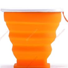 Outdoor Multi-fonction Folding Silicone Cup,Creative Portable Water Glass,200ML,Orange Camping & Hiking 115