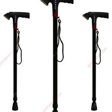 Outdoor Multi-fonction Folding Flexible Alpenstocks,The Aged Double Handle Crutch,Black Camping & Hiking PY-GZ017