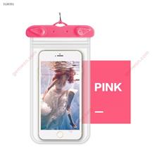 Outdoor Transparent Diving Swimming Mobile Phone Waterproof Bag,Intelligent Touch-screen,Pink Outdoor backpack f004-2