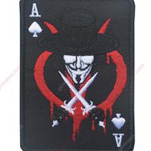 Outdoor Camping Recreation Playing Card, Death Card Rectangular Patch,Skullcandy Camping & Hiking V00042