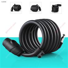 Outdoor Cycling Bike Portable Folding Coded Lock,Bicycle Prevention of Burglary Wire Lock,1.4M,Black Cycling D16719