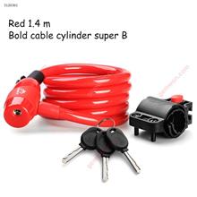 Outdoor Cycling Bike Portable Folding Coded Lock,Bicycle Prevention of Burglary Wire Lock,1.4M,Red Cycling D16719
