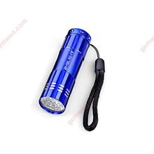 Super Bright 9 LED Mini Aluminum Flashlight with Lanyard, Assorted Colors, Batteries Not Included, Best Tools for Camping, Hiking, Hunting, Backpacking, Fishing, BBQ and EDC （blue） Camping & Hiking LED