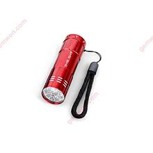 Super Bright 9 LED Mini Aluminum Flashlight with Lanyard, Assorted Colors, Batteries Not Included, Best Tools for Camping, Hiking, Hunting, Backpacking, Fishing, BBQ and EDC （red） Camping & Hiking LED