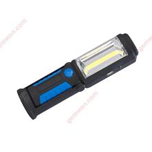 18650 Battery USB Charging LED Flashlight COB Torch Lamp Work Stand Light Portable lanterna Magnetic HOOK Mobile Power Function（blue） Camping & Hiking COB
