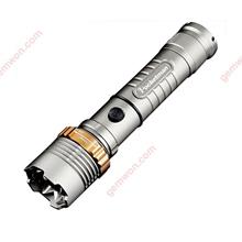 LED Flashlight 4000 LM XML T6 Torch Zoomable Waterproof lanterna Led flash light with AC Charger + 18650 Battery（Silver） Camping & Hiking ZK50