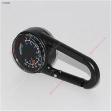 Outdoor Multi-fonction Portable Climbing Hook,Attached compass and Thermometer,Black Camping & Hiking DZ-02