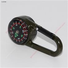 Outdoor Multi-fonction Portable Climbing Hook,Attached compass and Thermometer,Army Green Camping & Hiking DZ-02