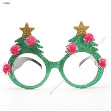 Christmas Xmas Trees Carnival Party Glasses,Plush Pretend Spoof Sunglasses,Lucency Glasses Glasses 6887