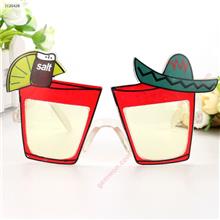 Christmas Cocktail Glass Carnival Party Glasses,Sombrero Pretend Spoof Glasses,Red Glasses 44653