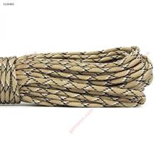 Outdoor 9 Core Paratrooper Traction Climbing Rope,Camping Tent Rope,Rescue Rope,Desert Camouflage Camping & Hiking N/A