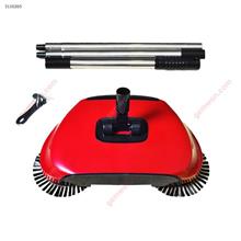 Lazy 3 in 1 Household Cleaning Hand Push Automatic Sweeper Broom – Including Broom & Dustpan & Trash Bin – Cleaner Without Electricity Environmental (Red) Intelligent control N/A