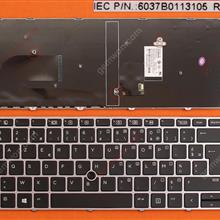 HP EliteBook 840 G3 GRAY FRAME BLACK (with point,Win8) FR 819876-541 Laptop Keyboard (OEM-A)
