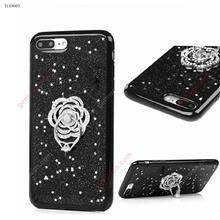 iphone6 Camellia Ring Mobile Shell，liquid quicksand Glitter soft shell，black Case iphone6 Camellia Ring Mobile Shell