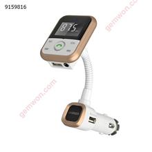 Car Bluetooth Handsfree Bluetooth MP3 Player FM Transmitter with USB Car Charger (Golden) Car Appliances BT67