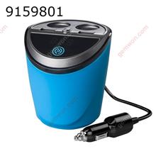 DC12-24V Black Cup Car Charger Multi-function Display Voltage 3.1A 2 USB Car with 2 Extension Cigarette Lighter 65cm Wire（blue） Car Appliances A18