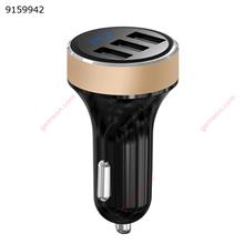 3USB Ports Car Charger Intelligent AP03 Portable Fast Charging Mobile Phone Travel Adapter Cigar Lighter Charger Drop Shipping（Golden） Car Appliances AP03