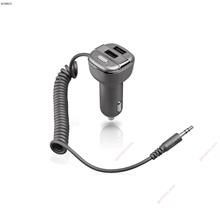 New Multi-Function Double USB Mobile Phone Car Charger Fast and Stable Charger with Bluetooth FM Launcher AUX Output Charging Car Appliances C22X