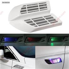 2Pcs Car Universal LED Solar Side Air Outlet Shark Gill Flashing Light Decorative Light Decorative light Y957