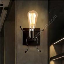 European style creative personality LED bedside lamp modern simple bedroom aisle stairs corridor children iron wall lamp black Decorative light B9167-1