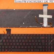 ASUS GL552 GL552J GL552JX GL552V GL552VL GL552VW BLACK(Backlit,Without FRAME,Red Printing) WIN8 UK N/A Laptop Keyboard (OEM-B)