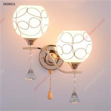 Modern Glass Wall Lamp Single/Double Lights AC 90-260V Creative Crystal Indoor Wall Light For Living Room Bedroom Dining Room Decorative light B8160