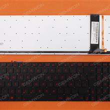 ASUS N56 N56V U500VZ N76 N76VM N76VJ BLACK(Backlit,With foil,Without FRAME,Red Printing) WIN8 LA 0KNB0-6628LA00/KB LATINNJ8(AENJ8L01,3B)103W8RED BLAPIBK Laptop Keyboard (OEM-B)