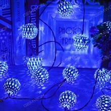 LED solar 20PCS Moroccan ball lamp string（WTL-20LED）apply to Halloween, Christmas festivals，4. 8 meters long, adjustable light, 1.2V, color temperature 6000K  Blue Light LED String Light WTL-20LED