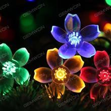 LED solar peach blossom lamp string（50L-PBL）50 peach blossom，suitable for Halloween, Christmas decorations，length of 7 meters, adjustable light，1.2V, color temperature 5000K  Technicolor Light LED String Light 50L-PBL