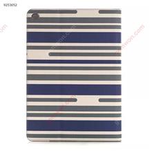 Two-color protective shell apple ipad6 color striped sleep tablet computer leather card holder，blue Other ipad 6