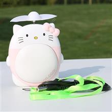 Cartoon cat USB charging small fan，pink Other N/A