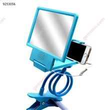 Multi-function bracket mobile phone magnifier lazy bedside phone support 3D mobile phone screen amplifier，blue Other N/A
