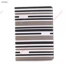 Two-color protective shell apple ipad6 color striped sleep tablet computer leather card holder，gray Other ipad 6