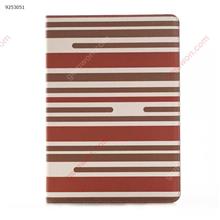 Two-color protective shell apple ipad6 color striped sleep tablet computer leather card holder，brown Other ipad 6