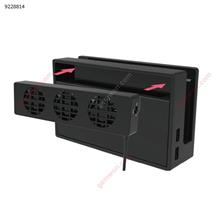 Black Dock Set Cooling Fan / Stand / Cooler with 3 Fans for Nintendo Switch for NS Game Console TNS-1719