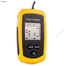 Portable Fish Finder, Water Depth & Temperature Fishfinder with Wired Sonar Sensor Transducer and LCD Display Fishing N/A