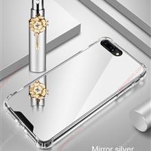 iphoneX Sequined mirror phone case，Airbag square all-inclusive drop protection cover，Silver Case IPHONEX SEQUINED MIRROR PHONE CASE