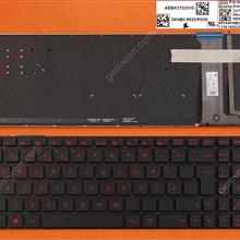 ASUS G551 G551J G551JK G551JM G551JW BLACK(Backlit,With foil,Without FRAME,Red Printing) WIN8 PO 0KNB0-662CPO00 Laptop Keyboard (OEM-B)
