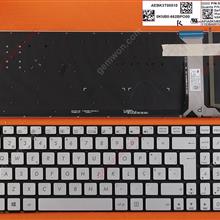 ASUS N551 N551J N551JB N551JK N551JM N551JQ SILVER (Backlit,With foil,Without FRAME) WIN8 PO 0KNB0-662BPO00 Laptop Keyboard (OEM-B)